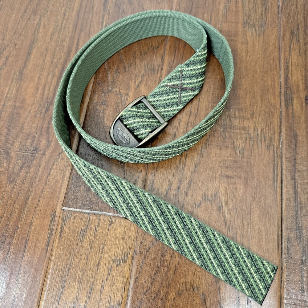Chaco Webbed Woven Nylon Cinch Belt Mens Outdoor Hiking Gorpcore Green 1.25X43